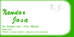 nandor josa business card